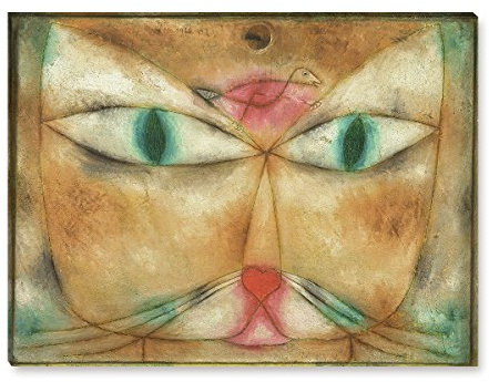 Wandkings Leinwandbilder von Paul Klee - Wähle ein Motiv & Größe: Katze und Vogel - 40 x 30 cm