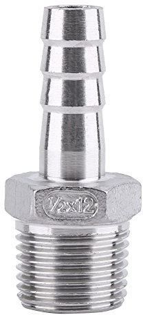 Raccord de Tuyau de Filetage Mâle Raccord de Queue de Tuyau de Barb BSP Acier Inoxydable SS304 (1/2x12mm)