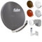 Fuba Digital HDTV Sat-Anlage 4 Teilnehmer | Fuba DAA 850 Premium Aluminium Sat-Antenne in Wunschfarbe + DEK 416 Quad LNB + Fuba DAZ Winkelwandhalter