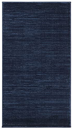Safavieh Modern Teppich für Wohnzimmer, Esszimmer, Schlafzimmer - Vision Collection, Kurzer Flor, Marine, 66 x 112 cm