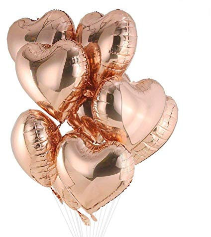 CozofLuv 25 Stück 18 Zoll Herzballons Folienballons Luftballons Herzform Heliumballons Herzluftballons für Geburtstag Valentinstag Hochzeit Verlobung (Rose Gold)