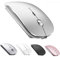 Ratón Bluetooth inalámbrico recargable para MacBook Pro, ratón inalámbrico Bluetooth para ordenador portátil PC (plata)