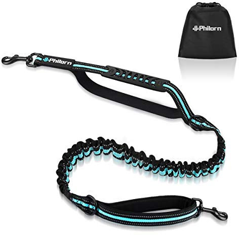 PHILORN Bungee Hundeleine, Hundefreund Bungeeteil für Joggingleine, Verlängerung für Hundeleine mit Weich Gepolstertem Griff, 1.2m Reflektierend Ersatzleine für Kleine, Mittelgroße und Große Hunde