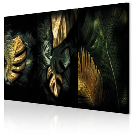 decomonkey Wandbilder Monstera 120x80 cm 3 Teilig Wandbild Groß Wohnzimmer | Leinwandbild XXL, Deko, Schlafzimmer, Büro, Wanddeko, Leinwand, Pictures For Wall, Poster, Wall Painting, Pflanzen, Modern