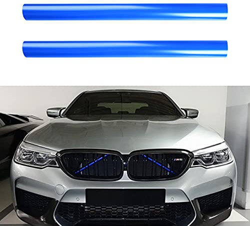 1 Paar Kühlergrill Einsatz Ersatz für BMW 1er 2er 3er 4er F30 F31 F32 F34 F35 F36 G20 G21 G28 G29 F20 F21 F22 F23 F24 F44 F40 2012-2018, Frontgrill Einsatz Streifen Einsatz Zierleiste(Blau)