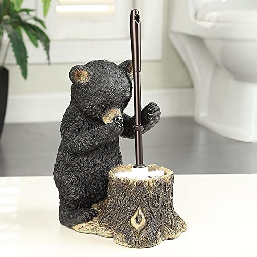 Brosse WC Design Humour et Bear Funny Animal Brosse de toilette, résine de base durable, longue poignée de nettoyage Brosse de toilette, la tête de brosse Replaceable, nettoyage en profondeur Accessoi