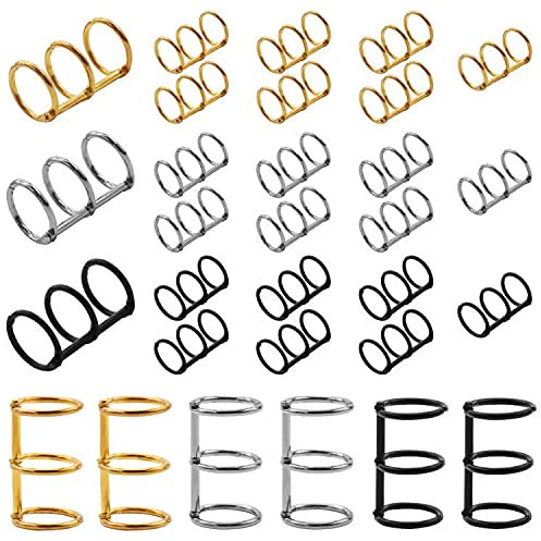 Tanstic 30 Stück 3-Ring-Metall-Ringe für lose Blätter, Buchringe, 1,9 cm Innendurchmesser, Metallringbücher für DIY-Reisetagebuch, Fotoalbum, Notizbuch