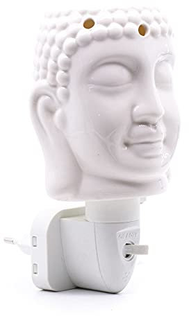 Candle-Brothers Elektrische Duftlampe für Zuhause | Buddha | Geschenk für Freunde & Familie | Weiße Duftlampe | Aromalampe für Büro, Yoga und Schlafzimmer