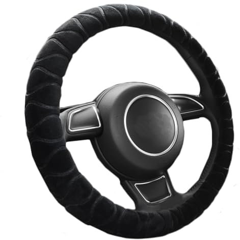 Anti-Slip Fluffy Plush Steering Wheel Cover Universal Elastic Soft Winter Warm Vehicle Car Steering Wheel Protector Wheel Sleeve Protector Automotive Interior Car Accessories Fit for Diameter 37-39cm