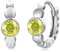 Geburtsstein Ohrringe November 925 Sterling Silber Klein Geburtsstein Creolen Citrin Ohrring Zirkonia birthstone Hinged Klapp Creolen für Damen Kinder 10 mm