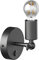ledscom.de Vintage Wand-Leuchte FETRO Schalter, schwarz, schwenkbar + LED Lampe 370lm, extra-warmweiß