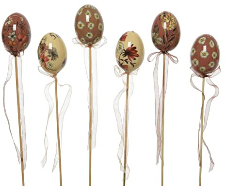 Kaemingk fröhlich Bunte Kunststoff-Dekoeier als Blumenstecker Preis für Set a 6 Stück