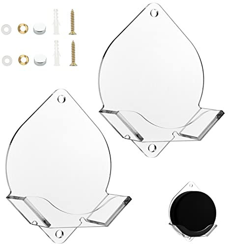 Cosmos 2 Stück Eishockey-Puck-Wandhalterungshalter Display Wandregal Halter für Dekor, Display und Aufbewahrung von Sammlerstück Hockey Puck & Game Winning Puck (transparent klar)