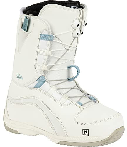 Nitro Damen Snowboards Futura TLS '23 All Mountain Freeride Freestyle Schnellschnürsystem Boot Snowboardboot, White-Blue, MP 26,5 // EU 40 2/3 // US 9