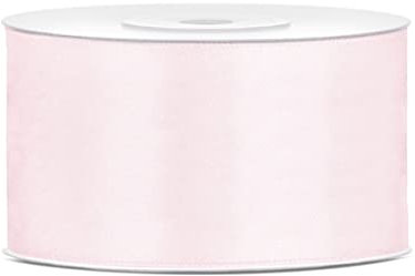 Libetui 25 Meter Satinband Puderrosa Breite 50mm Schleifenband hellrosa Dekoband Rosa Geschenkband Geschenkverpackung Deko Hochzeit Samtband Puderrosa 5cm