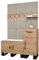 MEBLE KRYSPOL Garderobe Artin Set 5 mit gepolsterten Paneelen Industriell Design (Artisan Eiche + Manila 02 (Creme))