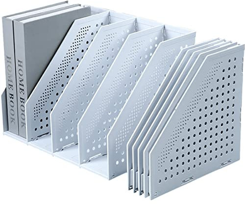 Faltbarer Stehsammler A4 mit 4 Fächer Desktop Stehordner Magazinständer Unterlagenhalter Zeitschriftenhalter Prospektsänder Zeitungsstände Briefablage Desk Organisation Rack für Büro, CD, Bücher