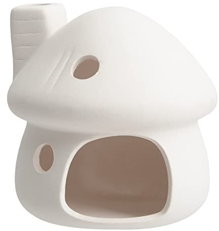 ZYHW Aquarium Decor Keramik Pilz Haus Ornament Fisch Tank Landschaft Dekoration Keramik Verstecken Höhle Habitat Hütte Kleine Garnelen für Goldfische zum Ausruhen Rasse Verstecken (Weiß)
