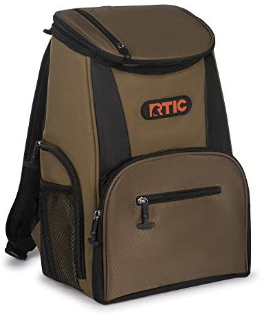 RTIC Lightweight Backpack Cooler, Olive, 15 Can, Portable Insulated Bag, for Men & Women, Great for Day Trips, Picnics, Camping, Hiking, Beach, or Park