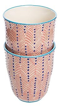 Juego de 2 tazas MIX'N'MATCH para té, café y otras bebidas, de cerámica, color naranja, 8,5 x 10 cm, capacidad: 300 ml
