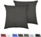 aboveBED Kissenbezug 50 x 50 (2er-Set), Anthrazit, Kopfkissenbezug 50x50 cm aus 100% Mikrofaser, Kissenbezug mit Reißverschluss, Weich und Atmungsaktiv, Waschbare