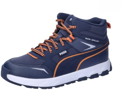 PUMA Unisex Youth Evolve Trail JR Sneaker, Club Navy-Maple Syrup, 38.5 EU