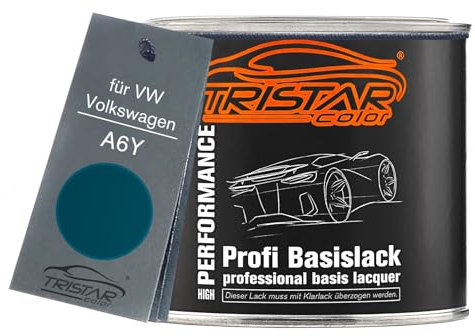 TRISTARcolor Autolack Dose spritzfertig für VW/Volkswagen A6Y Türkis Metallic Basislack 0,5L