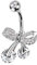 beyoutifulthings Bauch-nabelpiercing Silber Schleife Zirkonia Clear Nabel-Piercing Chirurgenstahl Bananabell Stab-länge 10-mm
