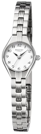 REGENT Damen Armbanduhr Analog Metallarmband Silber URF1468 Analoguhr