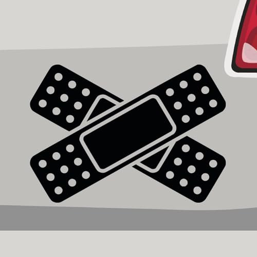 Stickerfreaks Pflaster Aufkleber Delle Sticker Unfall Kratzer Auto Beule Bike Decal Vinyl Aufkleber Größe: 12x8,5cm (M) | Farbe: 45-rosa | Beule Sticker Kleber Deko Tuning JDM