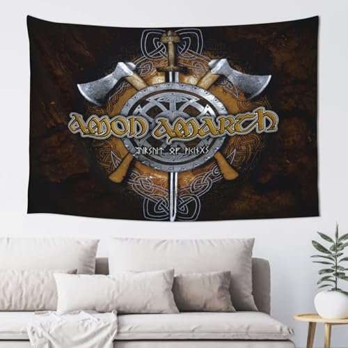PDNMIJHD Amon Amarth Wandbehang, Wandteppich für Wohnheim, Schlafzimmer, dekorative Heimdekoration, 152,4 x 101,6 cm