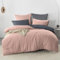 Nesture Bettwäsche 200x220 3teilig Rosa/Anthrazit Bettwäsche Sets Microfaser Wendebettwäsche 200 x 220, weich & bügelfrei 1 Bettbezug + 2 Kissenbezug 80x80cm mit Reißverschluss