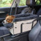 Center Console Dog Car Seat for Small Dogs,PU Leather Small Dog Car Booster Seat,Washable Foldable with Safe Protection Hooks Adjustable Straps and Storage Pocket Pet Up to 18 lbs