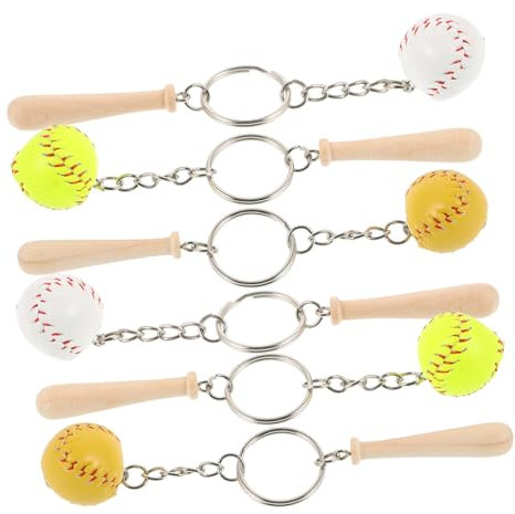 POPETPOP 6stücke Baseball Schlüsselanhänger Mit Ring Farbige Schlüsselhüllen Kreative Schlüsselanhänger Für Rucksack Und Taschendekoration Baseball Party Geschenke Für Jungen Und Athleten