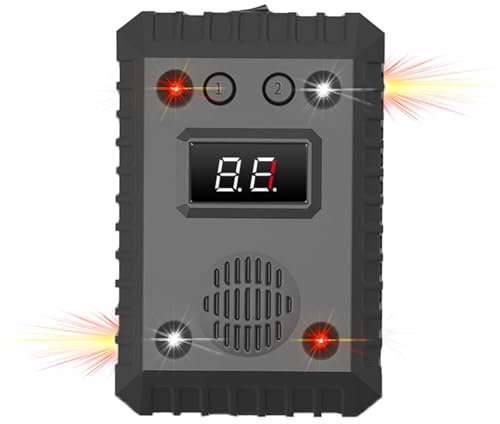 Homcoice 2 IN 1 Marderschreck für Autos/Innenräume 1PCS, professionelles Tierabwehr Ultraschall Dreifache Mausabwehrwirkung mit Stroboskoplichter & Alarmton, Fahrzeugschutz dachboden Nagetierschutz