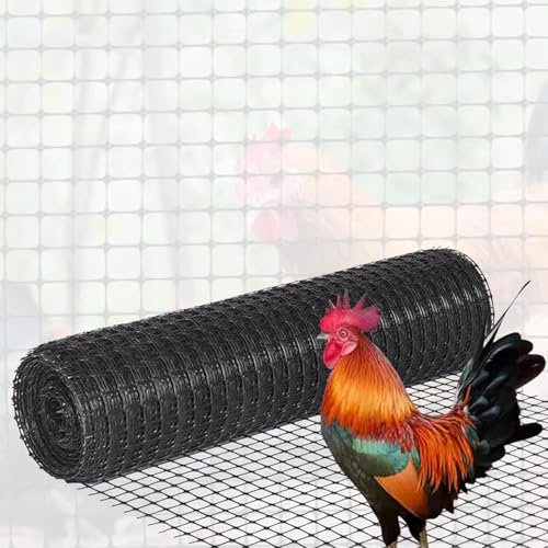 ININOSNP Plastic Wire Mesh Roll Black Construction Barrier Mesh Poultry Farming Fence Garden Fence Roll For Snow/Deer/Chicken Safety(1.3x5m/4.26x16.4ft)
