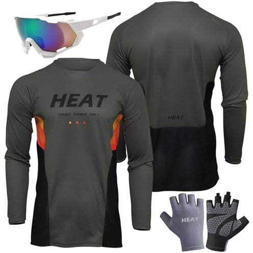 Radfahren Jersey Herren Mountainbike Motocross Jersey Langarm MTB T-Shirt,Shirt Downhill Fahrrad Jersey Schnelltrocknend, Enduro Motocross, Motocross Langarm-Shirt (M,TYP-3)