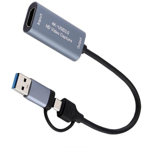 USB + Typ C auf HDTV-Kabel-Adapter, Konverter, Video-Capture-Karten-Adapter, PC-Kabel für Videospiele, Aufzeichnungskarte