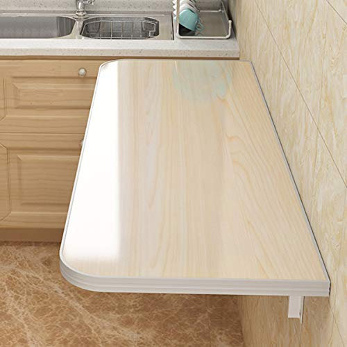 Wandmontierter Klapptisch für kleine Räume, versteckter Computertisch, Küchen-Schneidetisch, Holzmaserung, Oberfläche, 90 x 40 cm