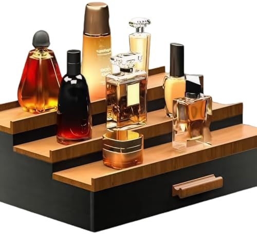 drburpily Fragrance Stand Organizer Tray Display Aftershaves With Pride Wood Mens Bedroom Accessories Perfume Stand Organiser, B