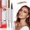 2025 2-in-1 Brow Pen and Sealing Brow Gel, New Eyebrow Pencil for Women with 4-Fork-Tip & Precise Brush-Tip, Last All-Day, Microblading Eyebrow Pen, Create Natural Hair-Like Brow (Light brown)