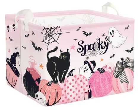 Clastyle Groß Halloween Aufbewahrungskorb Kinder Wäschekorb Kinderzimmer | mit Deckel, Faltbarer, Wasserdicht, Tragkraft 25 kg, für Kinderzimmer Badezimmer Schlafzimmer, für Bücher Spielzeug Kleidung