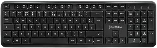 freeVoice PC-Tastatur ohne Kabel I Bluetooth-Tastatur kabellos für Verbindung mit Zwei Geräten I Flache Tastatur für Laptop & Computer I QWERTZ-Keyboard für Büro, Home-Office & Zuhause