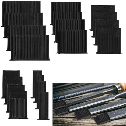 20pcs Chisel Edge Guards, Chisel Tip Protectors for Wood Chisels Plastic Blade Covers Safety Protective Caps for Tool Storage & Edge Protection (5 Sizes)