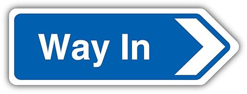 V Safety Way In Arrow Right - Cartello 300 x 100 mm, 3 mm composito in alluminio spazzolato