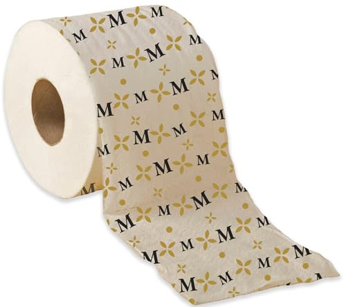 Bombo Personalisierte Toilettenpapierrolle mit Buchstabe M | Komplett mit Stirnband mit lustigen Witzen – lustige Scherzgeschenkidee, witziges Gadget
