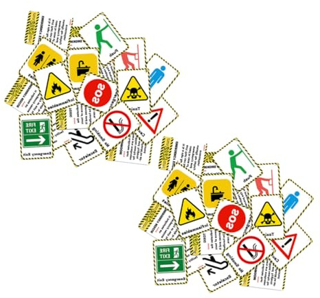 AUTSUPPL 2 Set Educational Traffic Sign Flash Cards Cognitive Learning Lightweight Portable Early Safety Recognition Plaything for Home and Travel