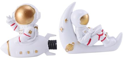 Garneck 2 pièces Stickers Muraux Astronautes Résine Protection Prise Électrique Décorations Murales Garçon Fille Faciles à Coller et Décoller Lot de Blanc