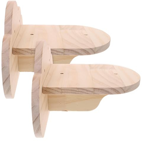 Gadpiparty 2 Stück Teiliges Holz Katzen Wandregal mit Treppenstufen Stabiler Kletterwand Katzenleiter Platzsparende Wandmontage für Aktive Katzen Ausruhen im Innenbereich