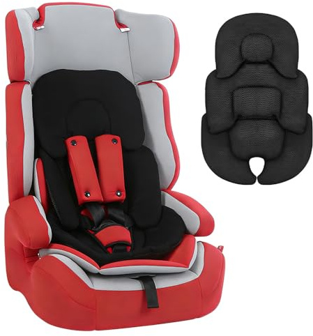 Inserto de asiento de coche para bebé, inserto de asiento de automóvil recién nacido, cojín reversible 2 en 1 con reposacabezas y almohadillas de correa, soporte para cabeza y cuerpo infantil